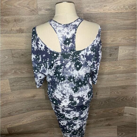 Stella McCartney Women’s Size 42 US 12 Dress Black White Floral Racerback Fitted - Picture 5 of 7